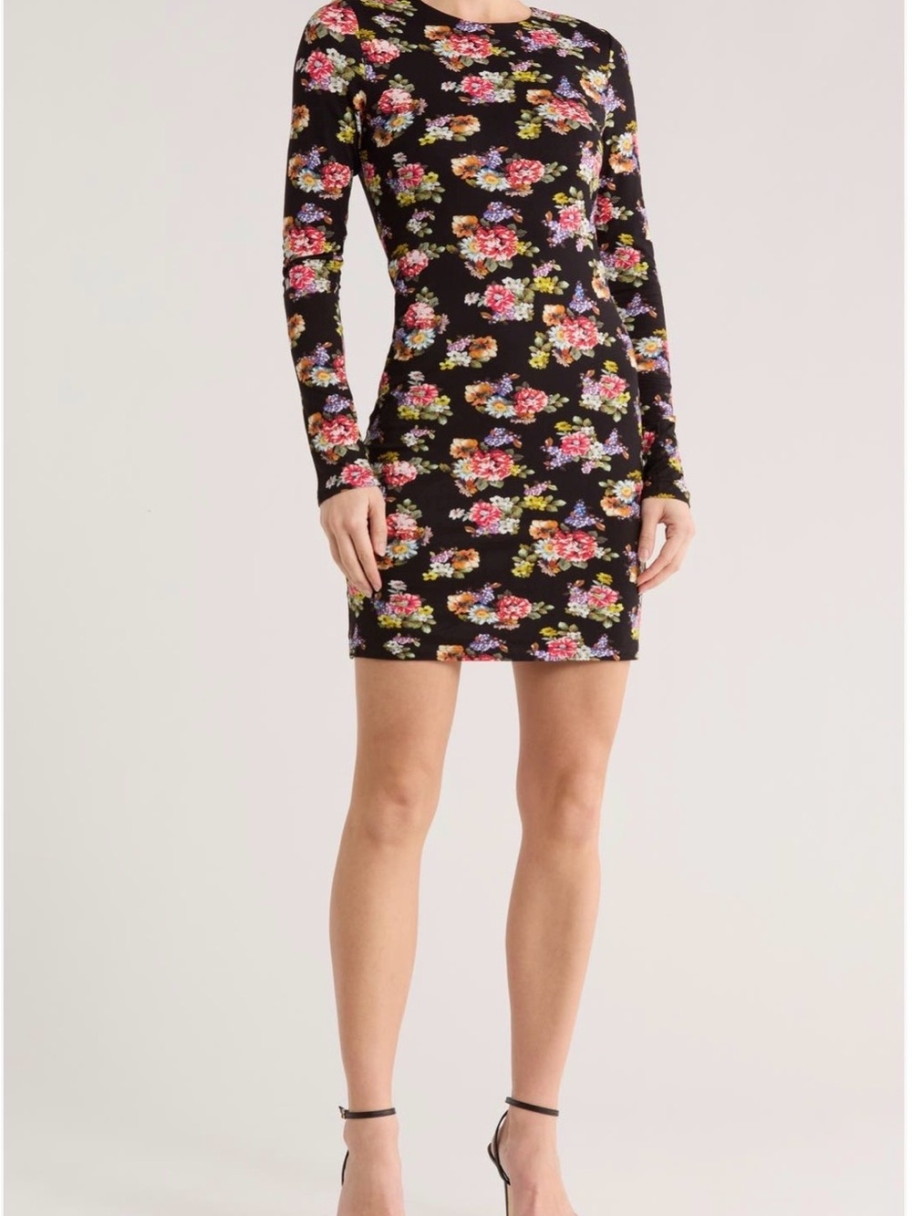 NWT Alice + Olivia Delora Magnolia Floral Black Dress 8